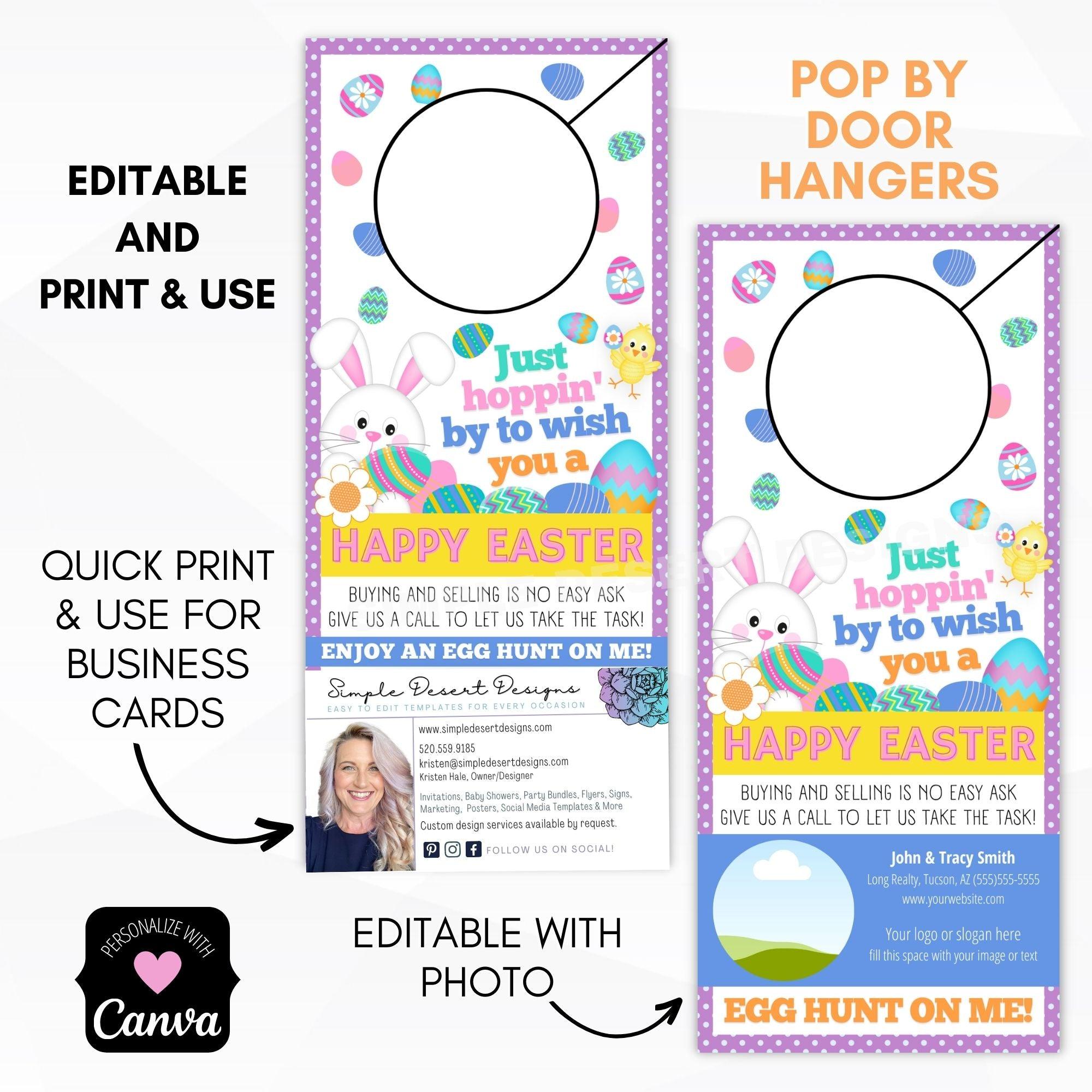 Easter pop by door hanger tags