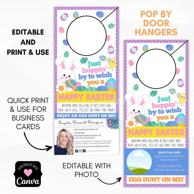 Easter pop by door hanger tags