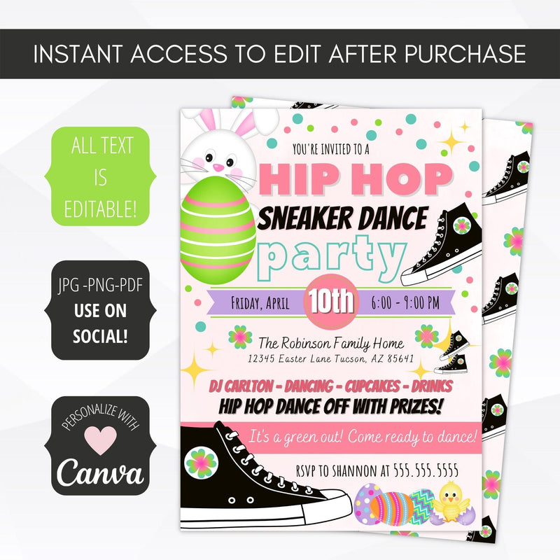 kids easter party invitation