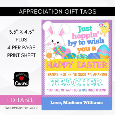 Easter Teacher Appreciation Tag