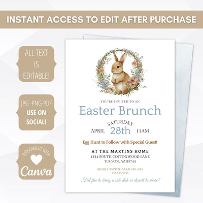 personalize the text on this easter invitaiton and send digital or print