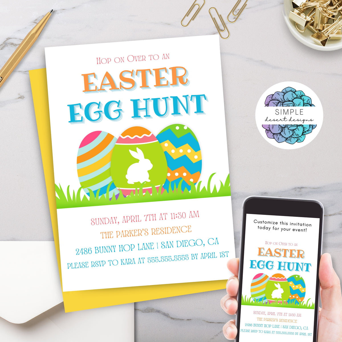 Easter Egg Hunt Invitation Template