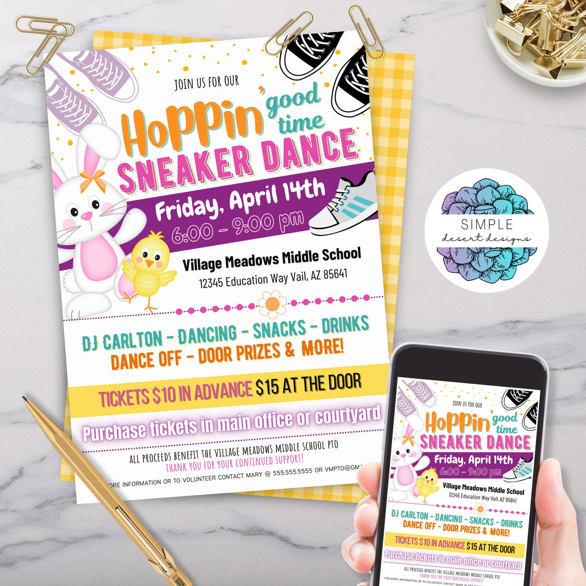 Easter Dance Party Invitation Template - Simple Desert Designs