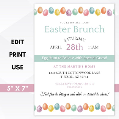 custom easter party invitations for digital or printed use