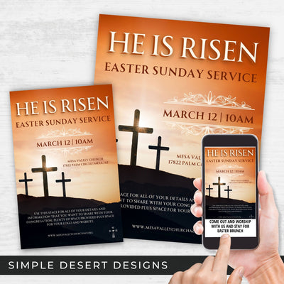 sunrise service easter church invitations