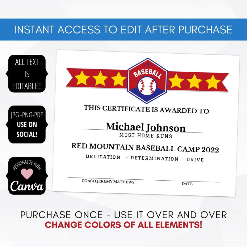 baseball award ceremony certificates printable end of season baseball