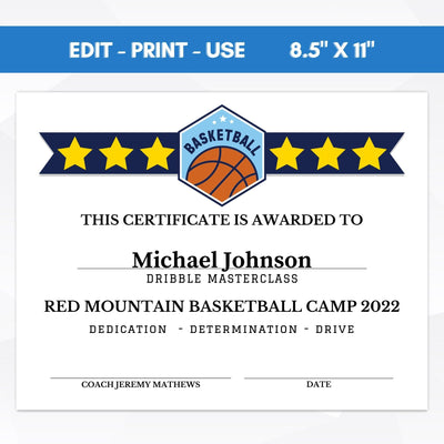 end of season basketball award certificate template school youth club basketball participation award