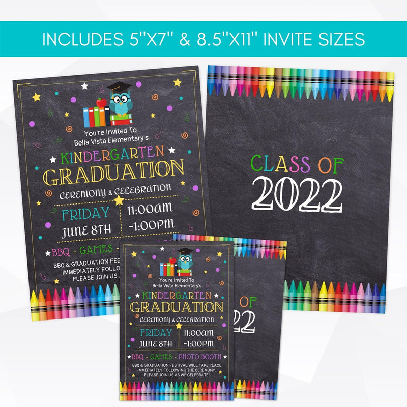 editable preschool graduation invitation
