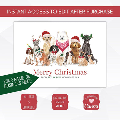 company christmas cards dogs