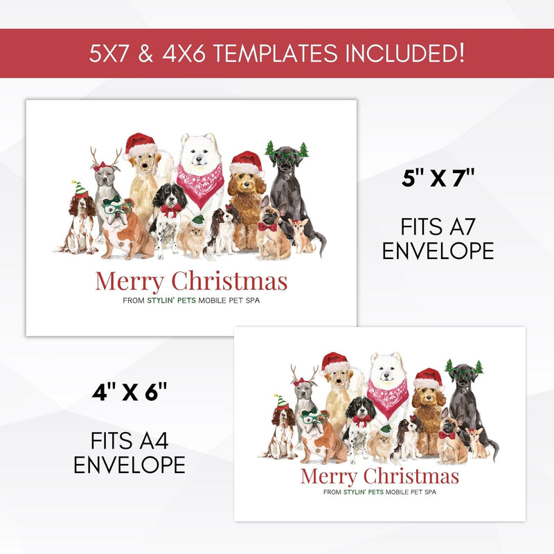 business christmas cards dogs