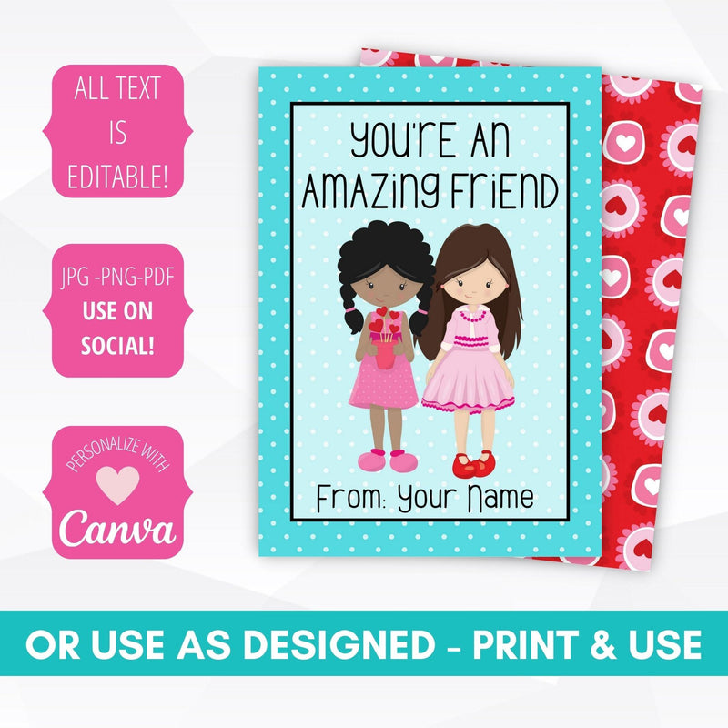girly valentines for kids school classroom