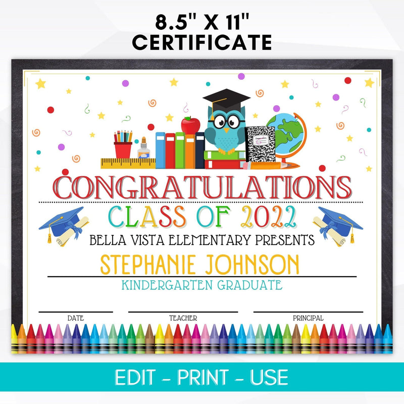 classroom graduation certificate diploma for kindergarten graduation