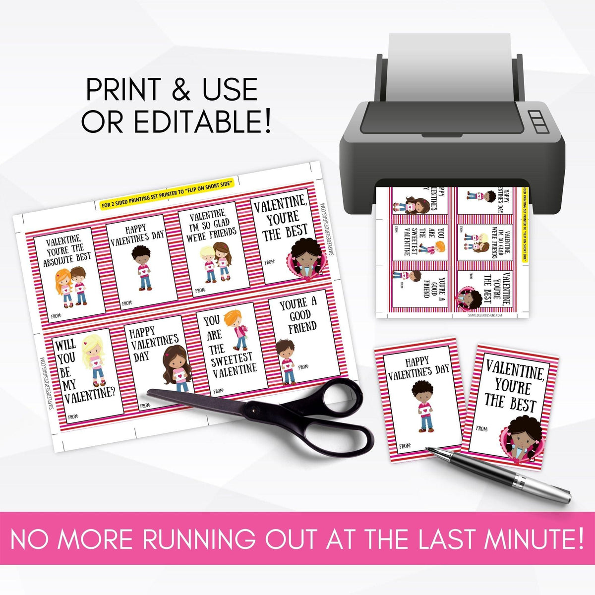 Editable Valentine Classroom Cards - Simple Desert Designs