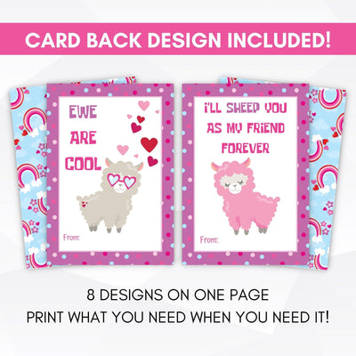 set of printable valentines cards for kids