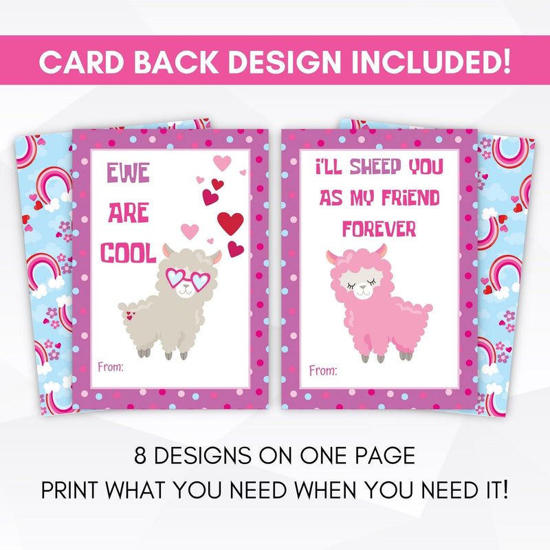 set of printable valentines cards for kids