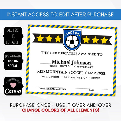 soccer award ceremony certificates printable end of season soccer