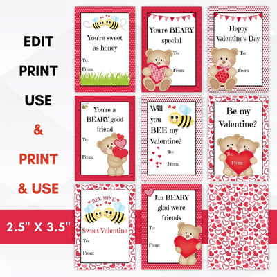 teddy bear valentines cards for kids