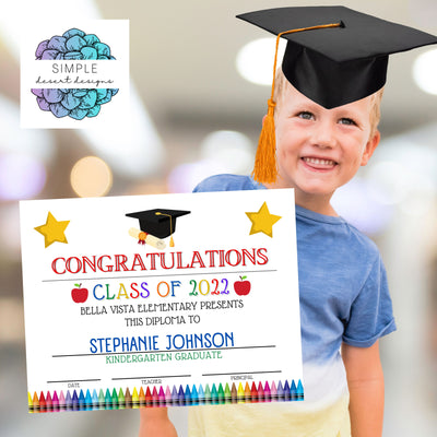 Editable Kindergarten Graduation Ceremony Certificate Diploma Template
