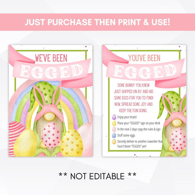 coworker printable you've been egged sign