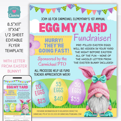 Easter egg my yard invitation flyer set