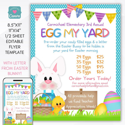 Easter egg my yard fundraiser event invitations
