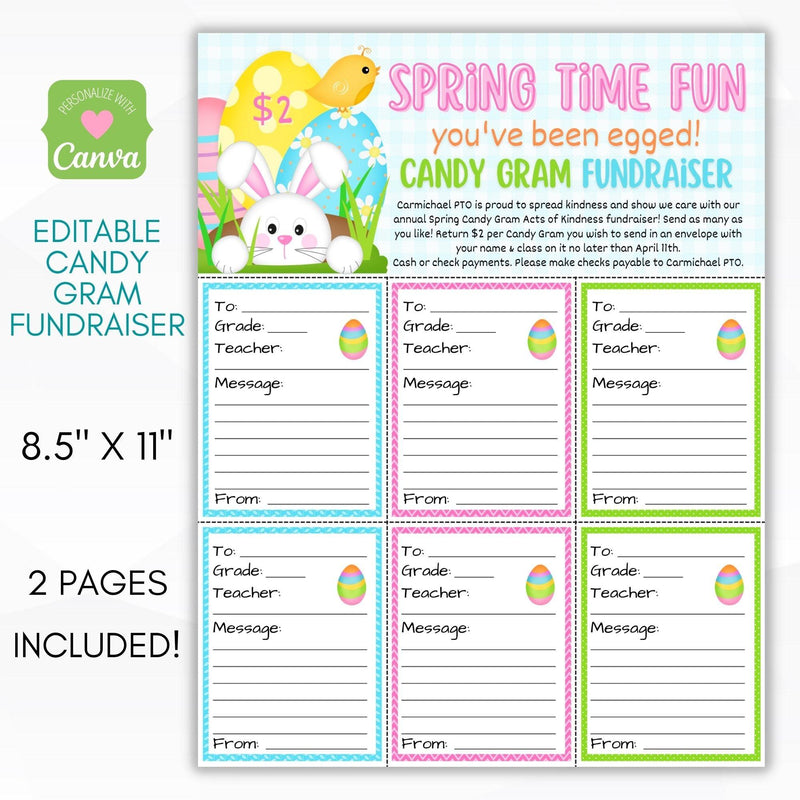 Candy Gram Fundraiser Sheet