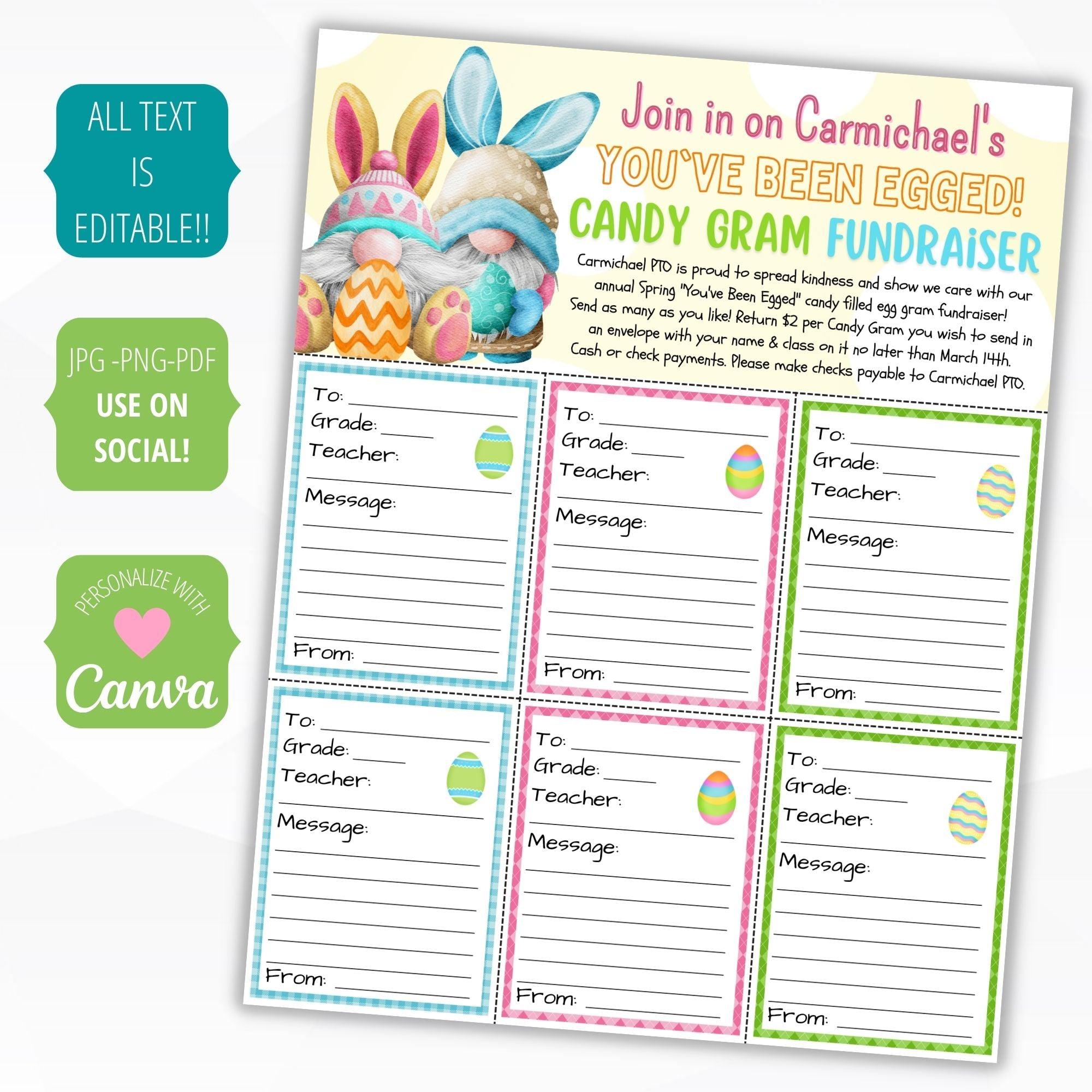 Easter candy grams for school PTO PTA