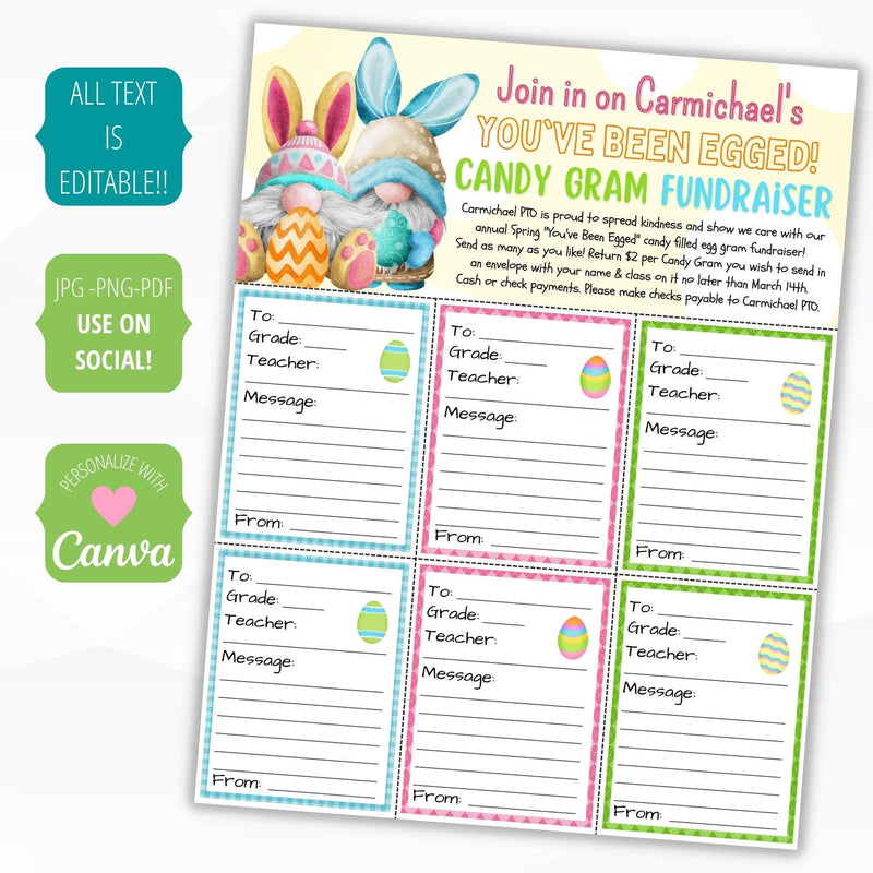 Easter candy grams for school PTO PTA