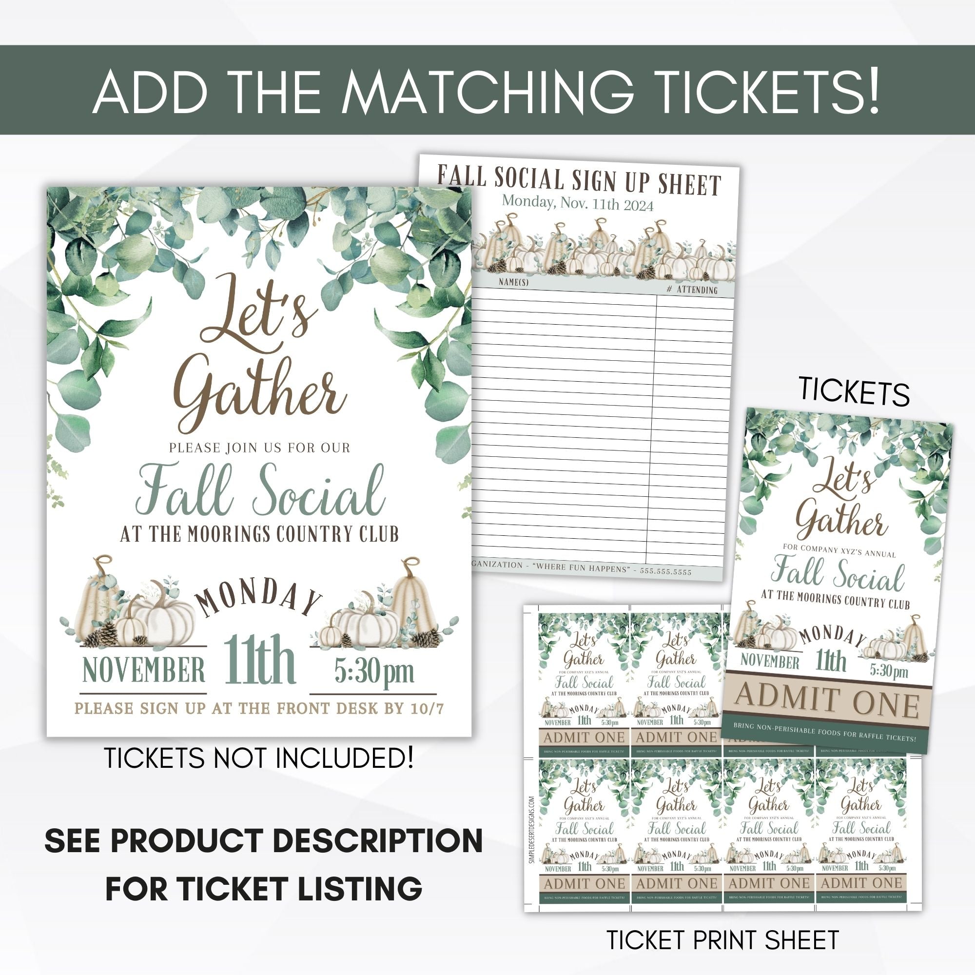 farmhouse pumpkin theme fall event flyers and ticket templates