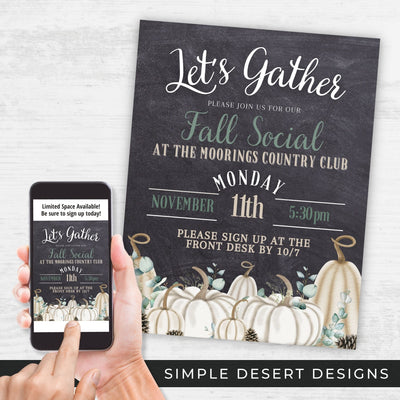modern fall craft fair event invitation flyer
