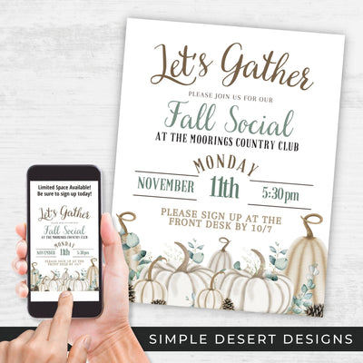 modern farmhouse theme fall market craft fair social event flyers