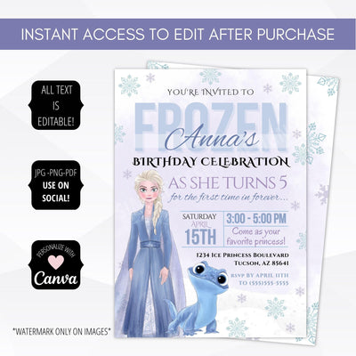 Princess Elsa party invite