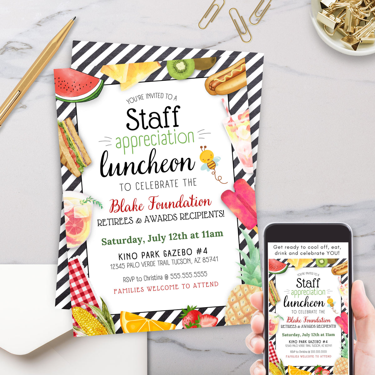 Employee Appreciation Invitation Template - Simple Desert Designs