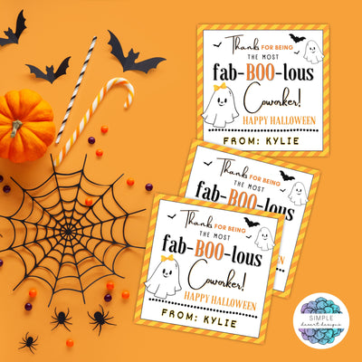 cute halloween gift tags for the office coworkers