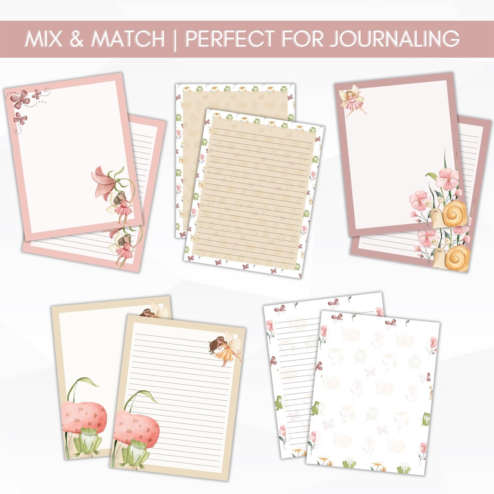 printable journal paper writing paper set