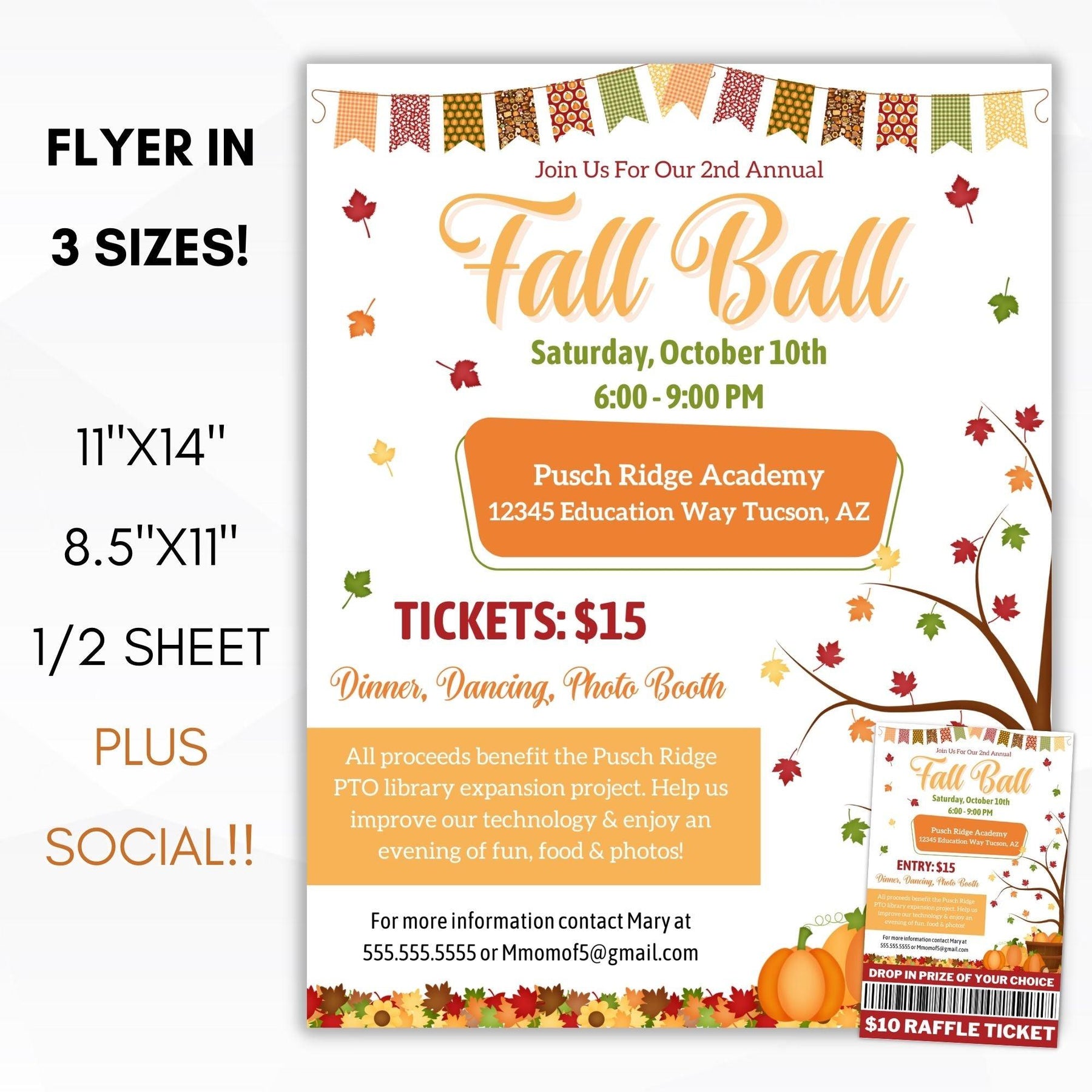 Fall Ball Names Fall Ball Flyer Ticket Sign Poster Set – Simple Desert Designs