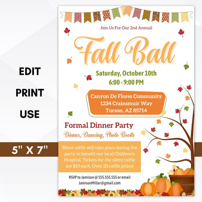 Fall harvest party dinner invitation