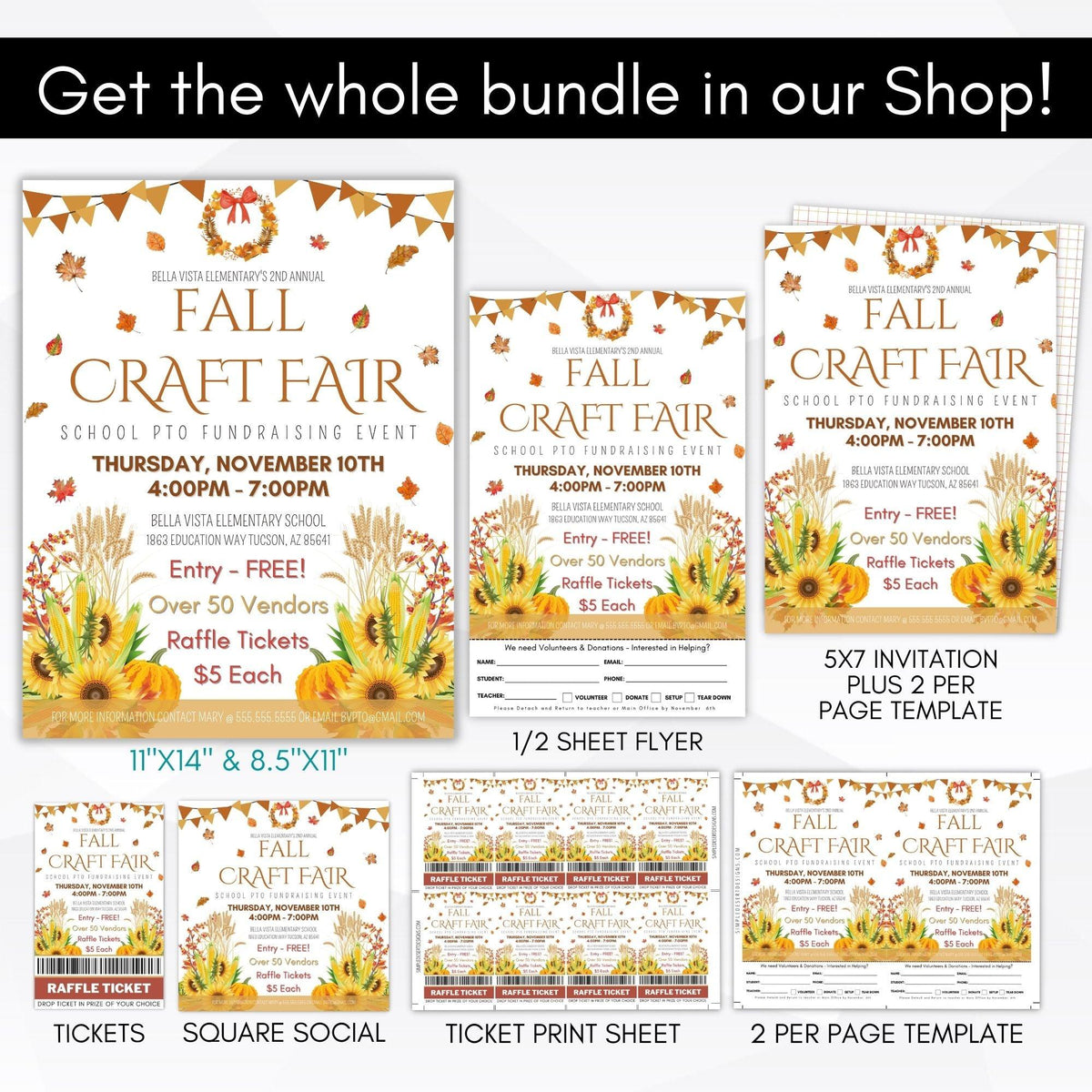 Fall Craft Fair Flyer & Poster Set - Simple Desert Designs