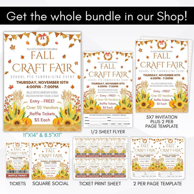 fall arts and crafts fair flyer sign poster set