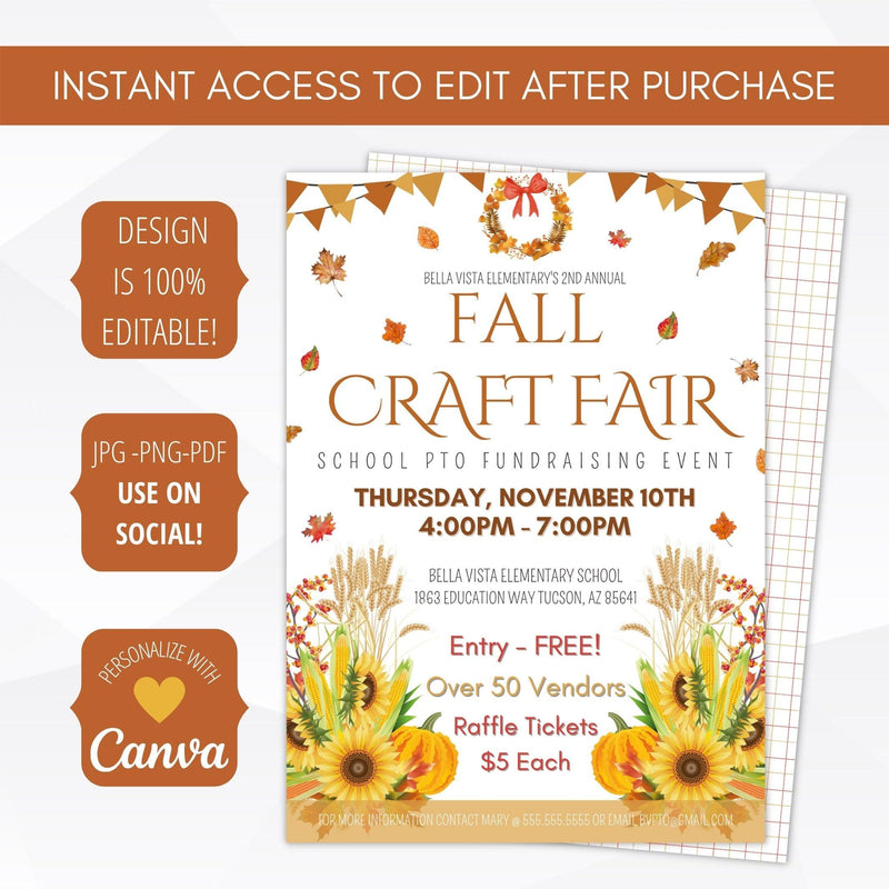 fall autumn friendsgiving pumpkin patch printable invitation template