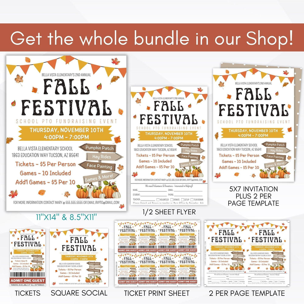 Fall Festival Flyer & Poster Set - Simple Desert Designs