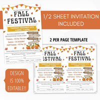 Fall Festival Flyer Sign Ticket Bundle - Simple Desert Designs