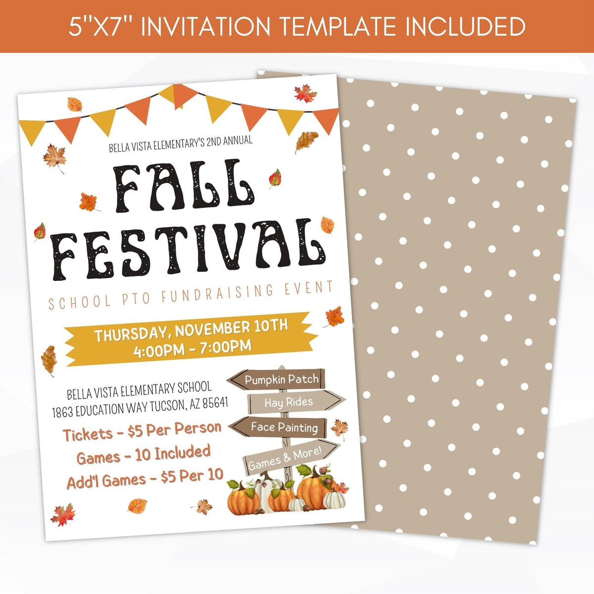 Fall Fest Tickets Fall Festival Flyer Sign Ticket Bundle - Simple Desert Designs