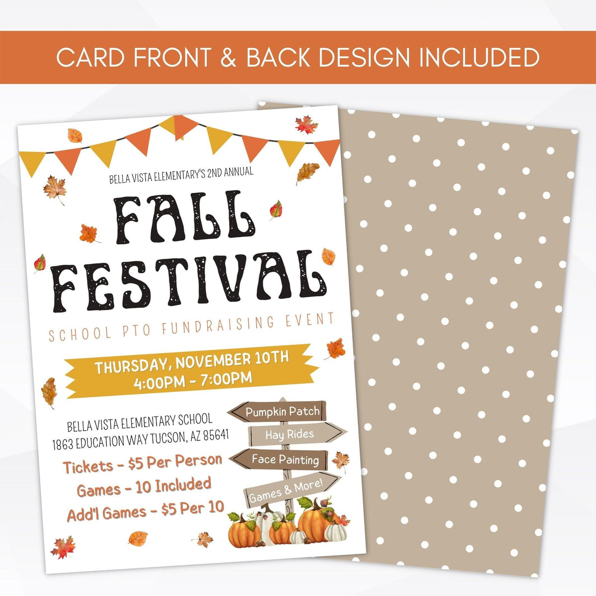 Fall Festival Invitation Template - Simple Desert Designs