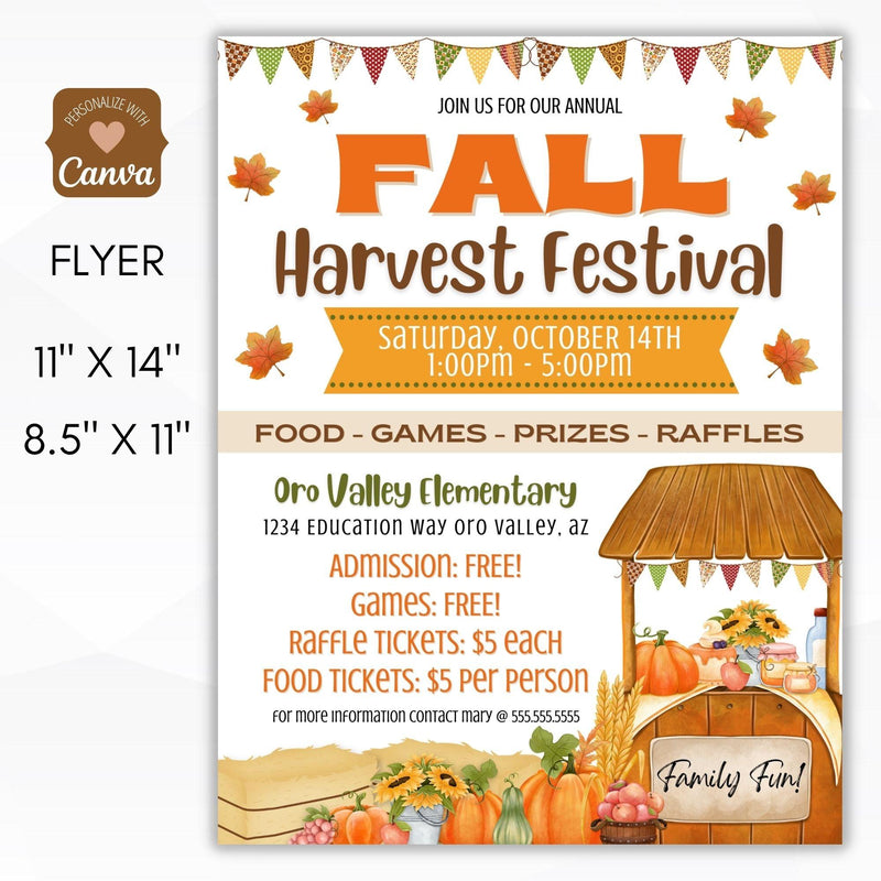 Editable Fall Harvest Fundraising Flyer Set