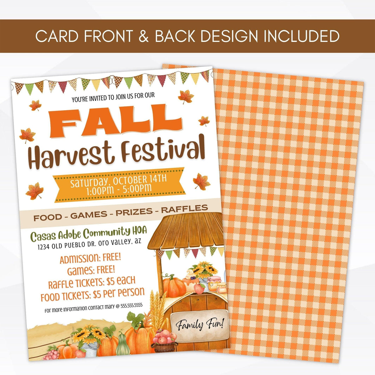Fall Harvest Festival Invitation Template - Simple Desert Designs