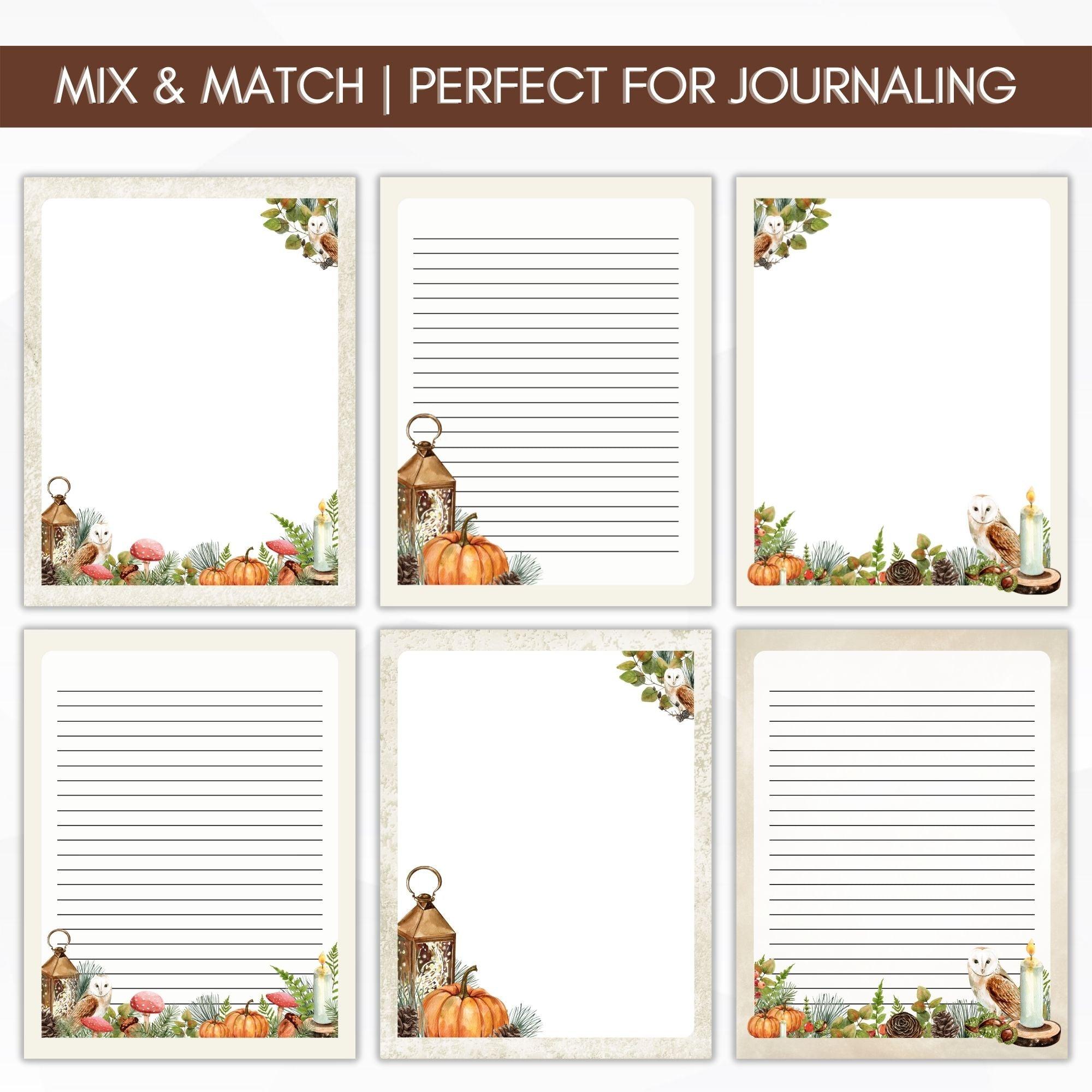 printable journal paper writing paper set
