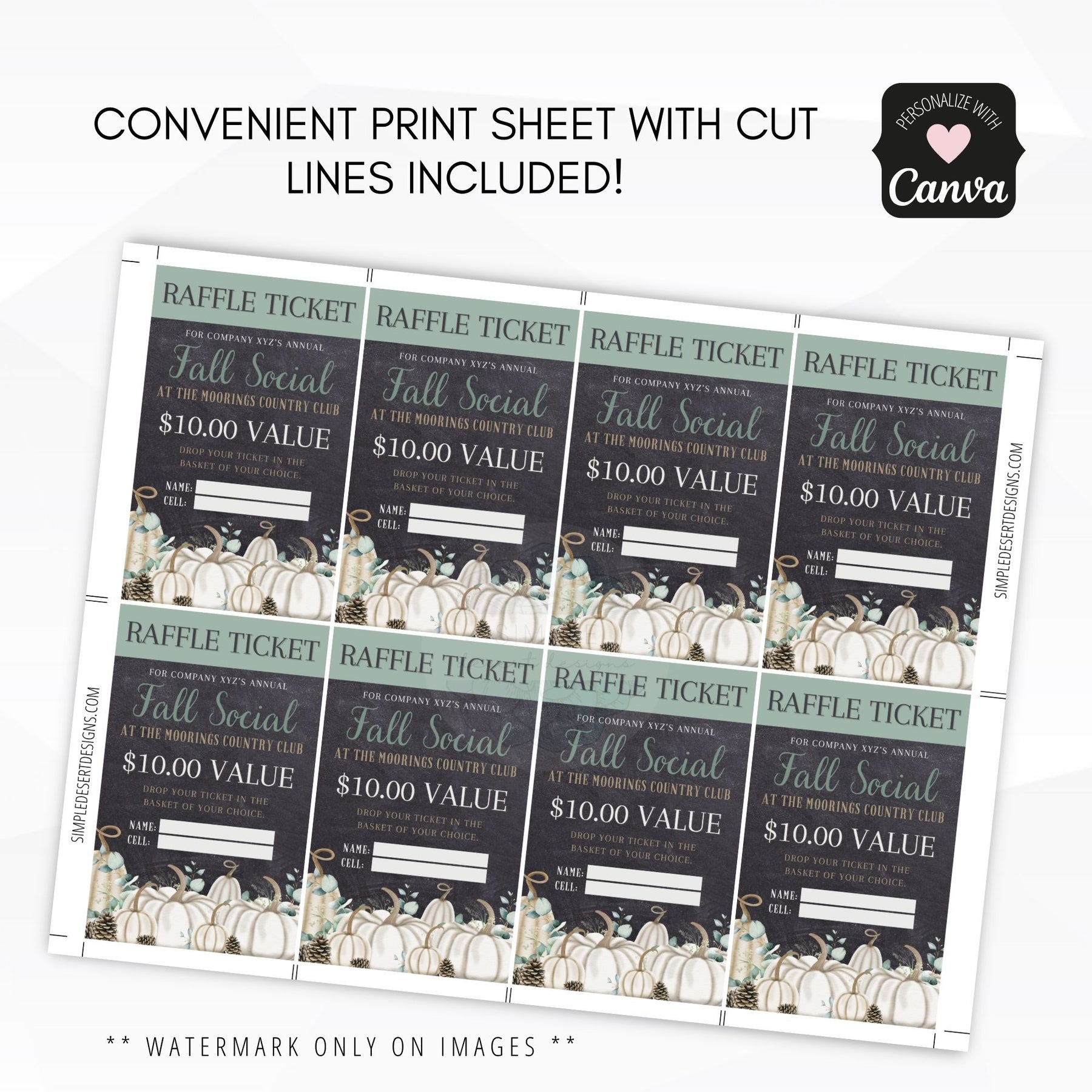Rustic Number For Raffle Vintage Chalkboard Farmhouse Raffle Tickets | Simple Desert Designs