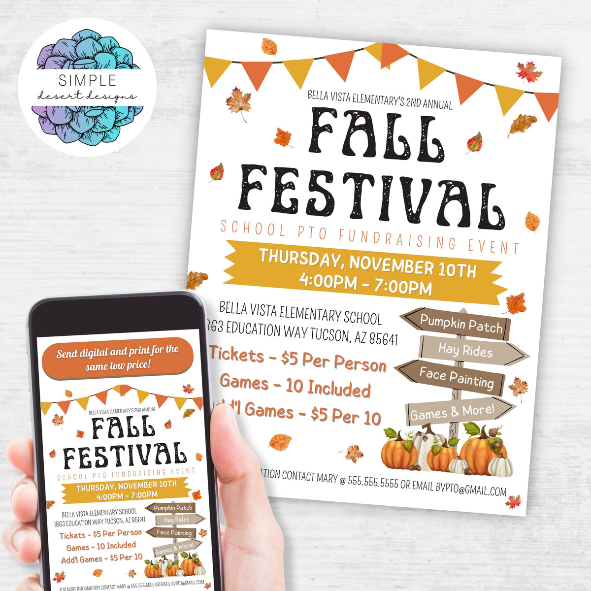 Fall Festival Flyer & Poster Set - Simple Desert Designs