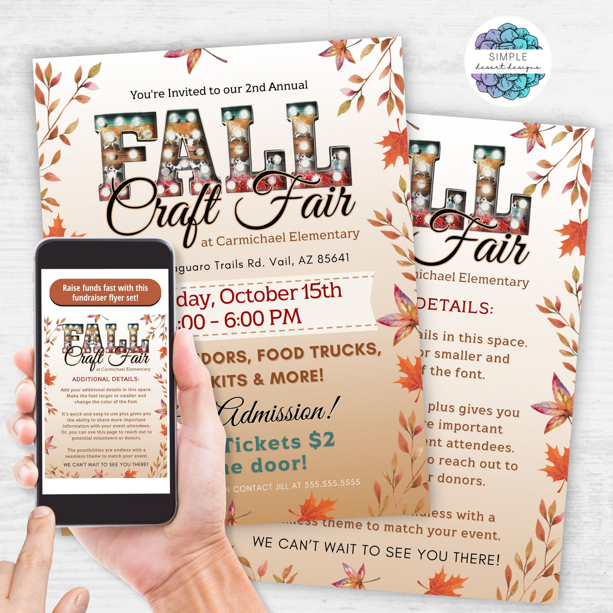 Fall Craft Fair Flyer Template - Simple Desert Designs